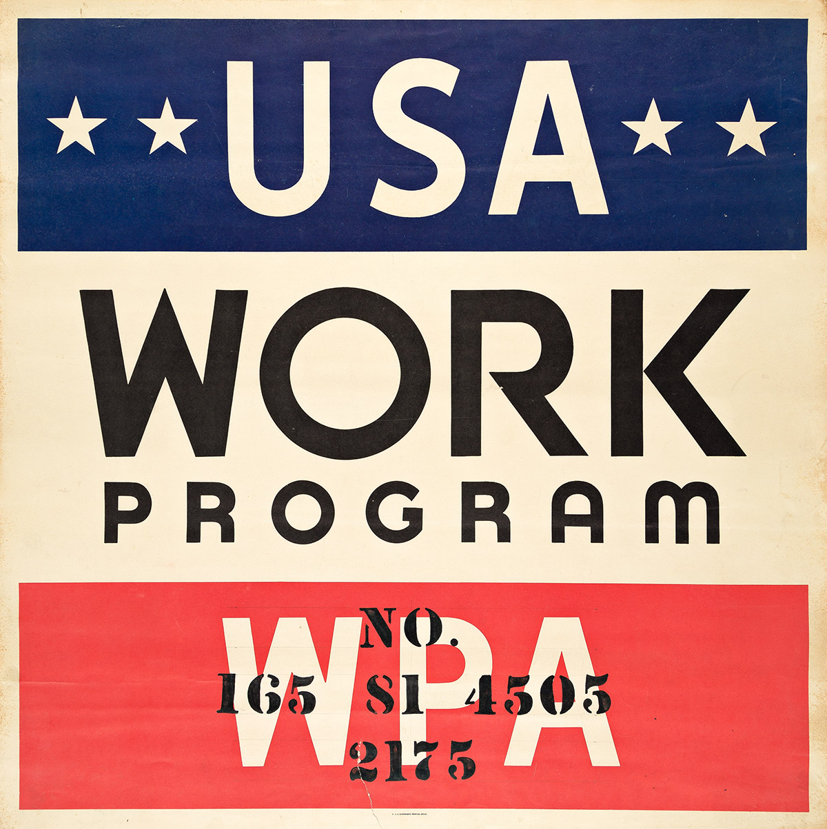 DESIGNER UNKNOWN USA Work Program / WPA.